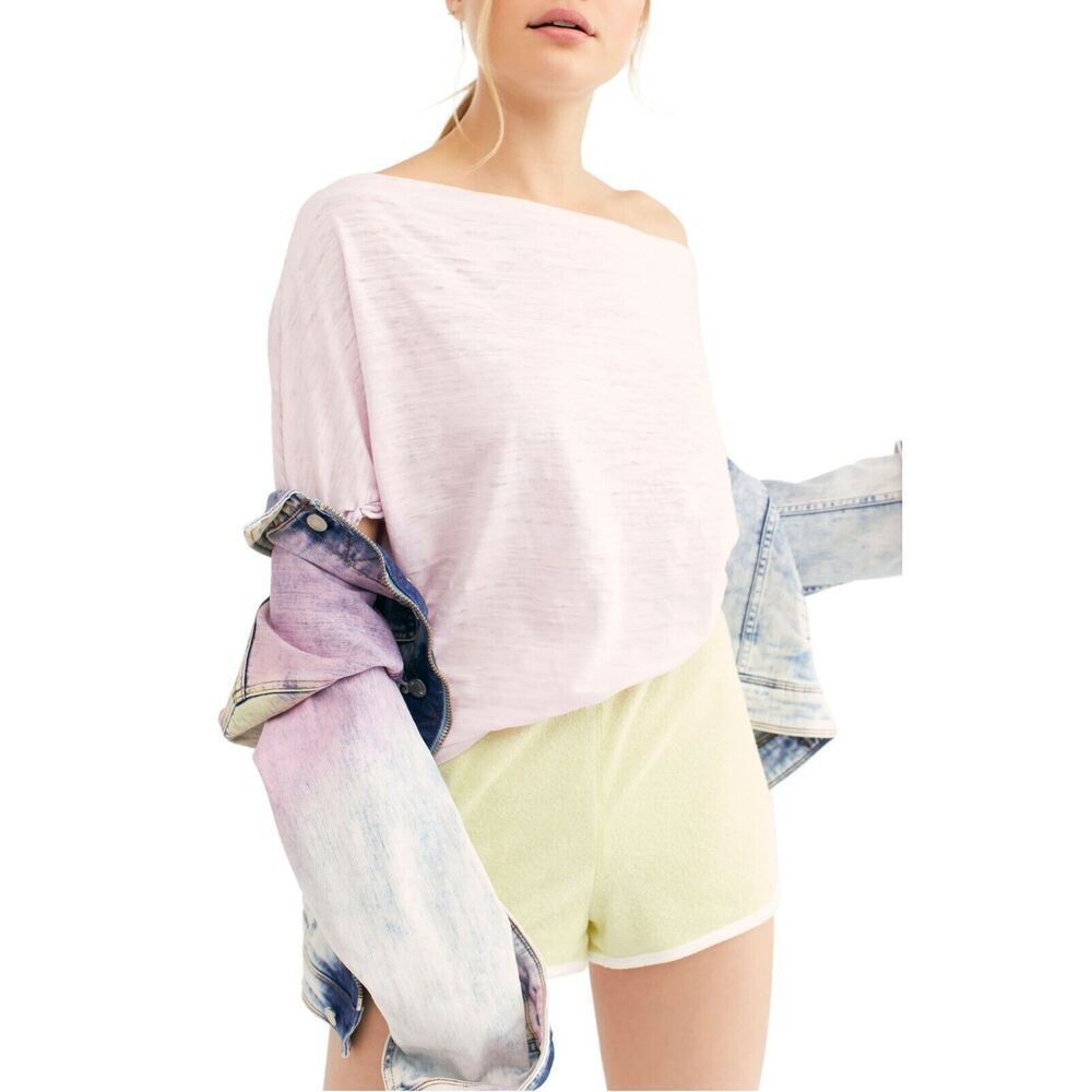 FREE PEOPLE WE THE FREE ORCHID LIGHT ASTRID BURN OUT TEE SHIRT SIZE SMALL